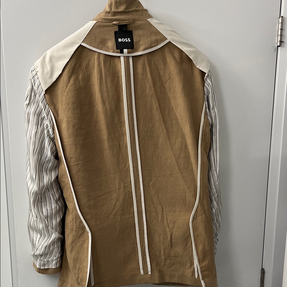 Hugo Boss Tan Blazer Size 48 US Linen - Picture 12 of 17